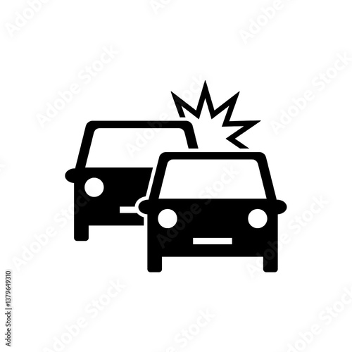 Car Crash Icon.  Car Accident Vector Icon in line style design. Car Crash Symbol. Vector illustration.