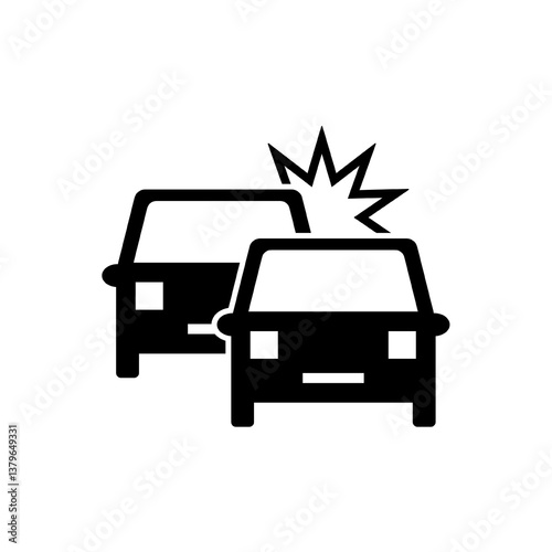 Car Crash Icon.  Car Accident Vector Icon in line style design. Car Crash Symbol. Vector illustration.