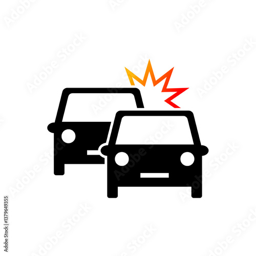 Car Crash Icon.  Car Accident Vector Icon in line style design. Car Crash Symbol. Vector illustration.