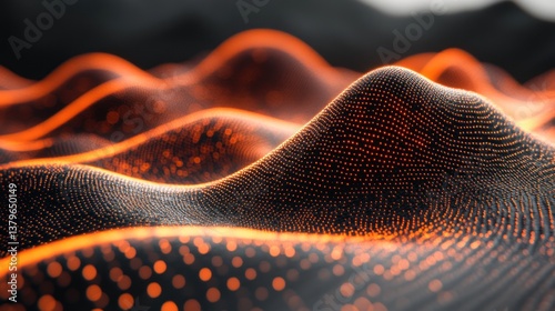 Abstract Orange and Black Digital Landscape