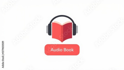 Audiobook Icon: Headphones and Open Book