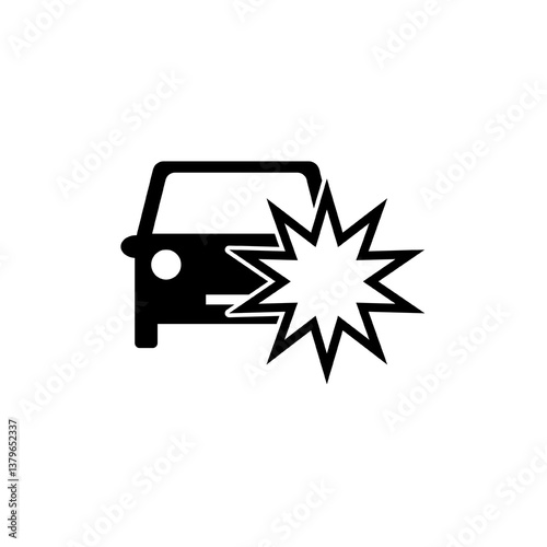 Car Crash Icon.  Car Accident Vector Icon in line style design. Car Crash Symbol. Vector illustration.