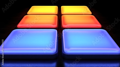 Illuminated Color Blocks: A Symphony of Light and Color