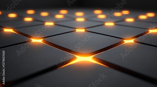 Illuminated Grid: Abstract Technology Background