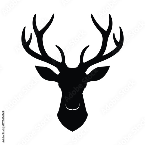 deer head silhouette vector illustration