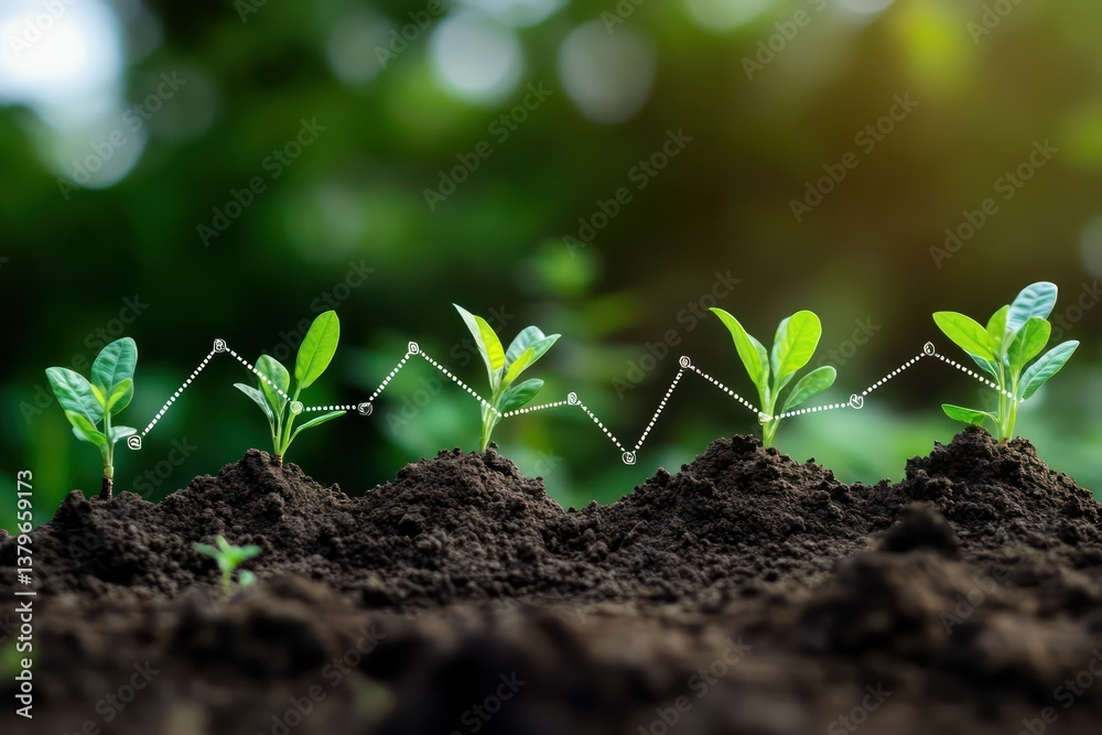 Fototapeta premium Visual of economic resilience with sturdy foundations and rising financial lines,