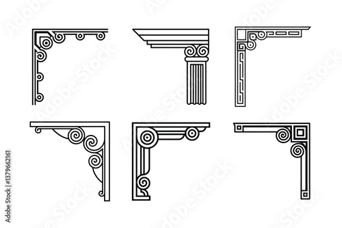 Roman style corner design ornament