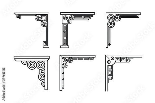 Roman style corner design ornament