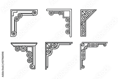 Roman style corner design ornament