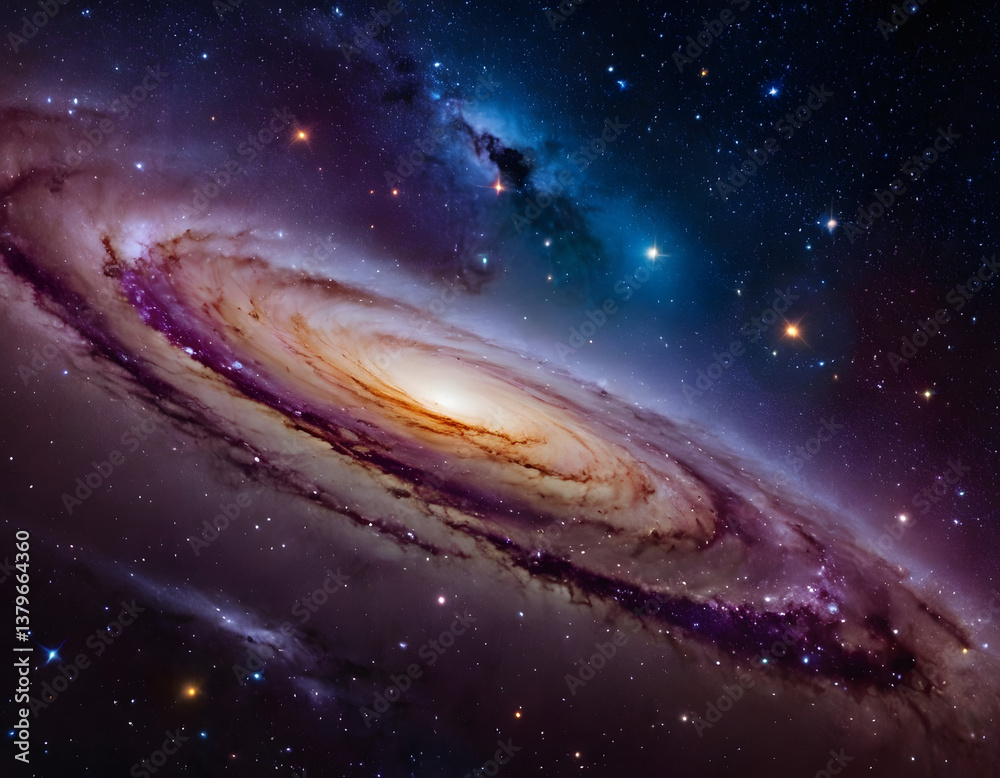 Fototapeta premium Space galaxy background, Galaxy universal background, abstract background with copy space.
