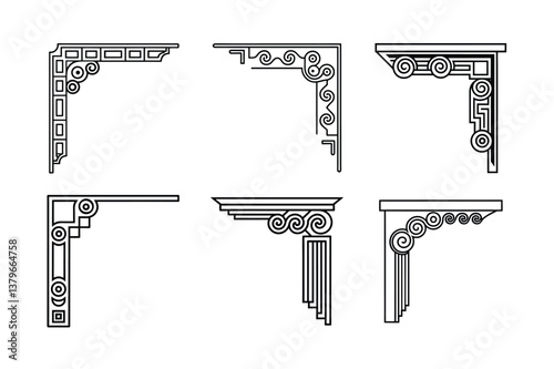 Roman style corner design ornament