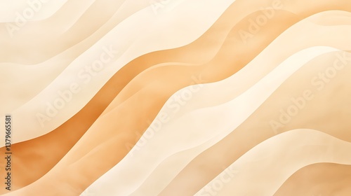 Abstract Beige and Cream Wave Pattern Design