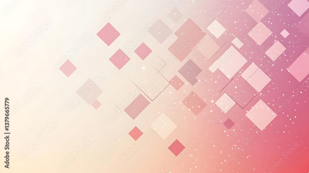 Abstract Pink and White Geometric Design with Diamonds Abstract Pink and White Geometric Design with Diamonds