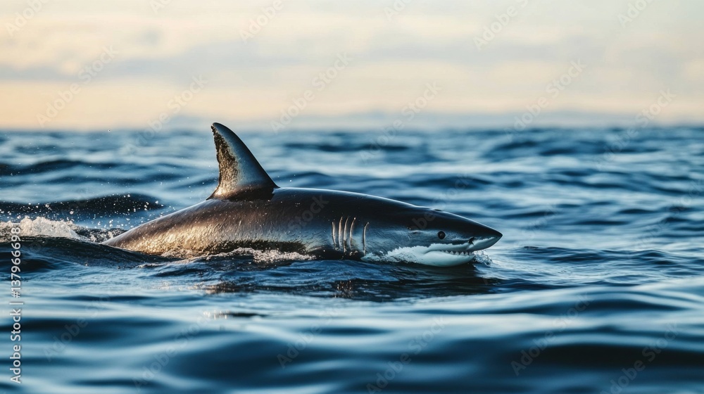 Fototapeta premium Stealthy sharks glide effortlessly through the water