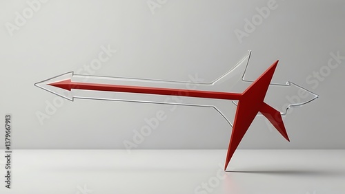 red arrow on white