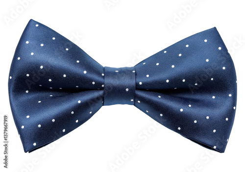 Blue tie bow isolated on transparent background