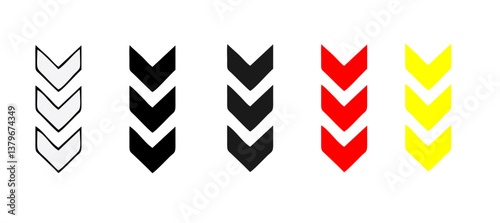Down arrow vector icon set