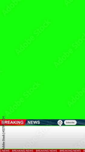 Breaking News - Lower third live breaking news green screen