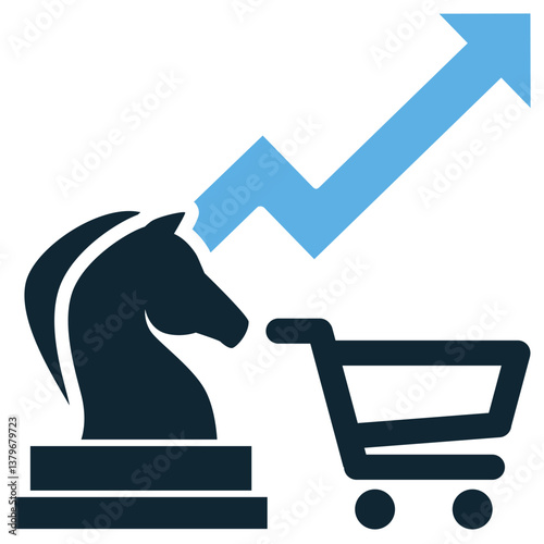 Marketing strategy icon vector. Symbol for business planning, growth, and promotional campaigns. Ideal for digital marketing, branding, and advertising projects.