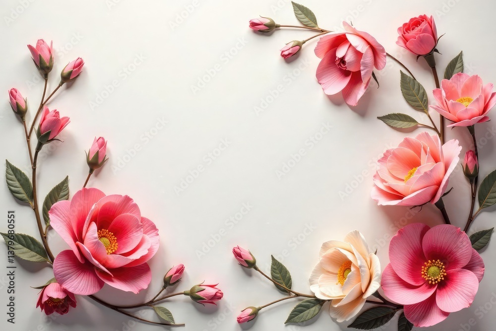 Fototapeta premium Subtle, flowing floral motif on a soft surface , repeat, seamless