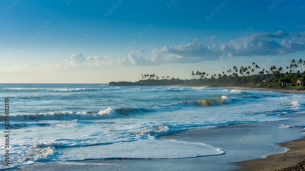 Obraz premium Tropical Beach with Gentle Waves