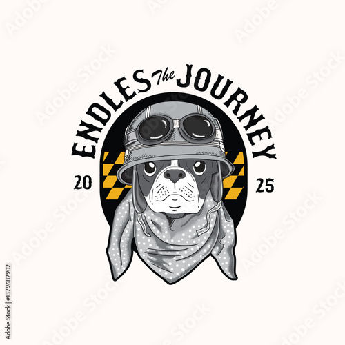 Motorbike badges club emblems t-shirt design Retro Endless The Journey.