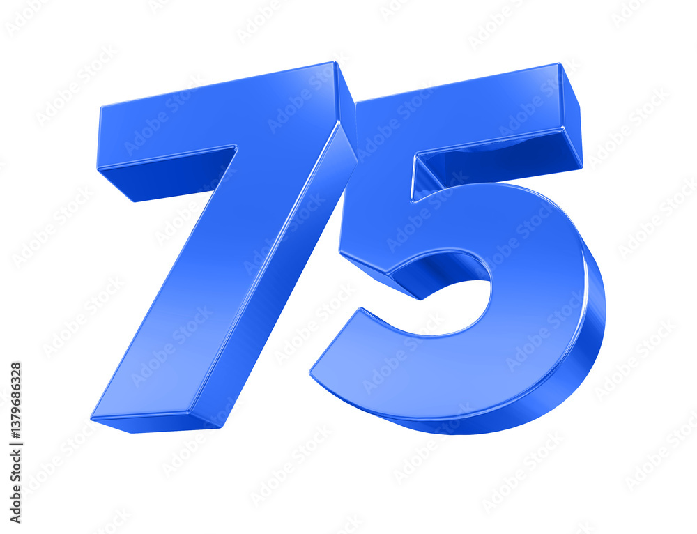 Blue Number 75 Blue Number 75