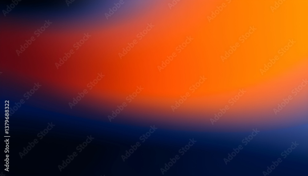 Fototapeta premium Abstract gradient, vibrant orange glow, deep black shadow, soft pastel tones, blurred edges, atmospheric lighting, color field painting style