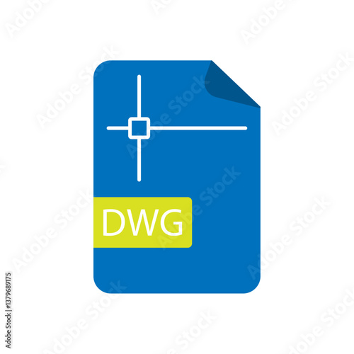DWG file format icon in a modern vector style with a blueprint-inspired design. Represents DWG files for CAD software used in architectural, engineering, and technical drawings.