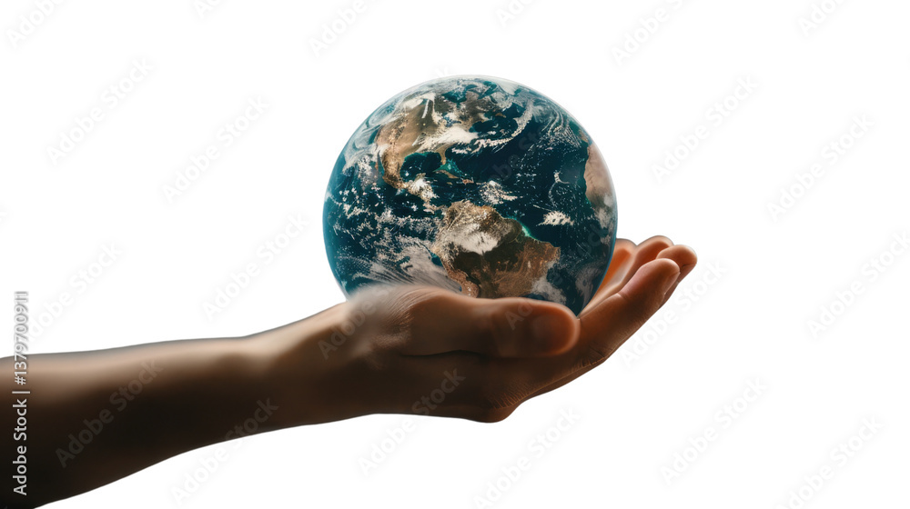 Earth in Hand: A symbolic image showcasing the planet earth held gently in a human hand, symbolizing care, protection, and our connection to the environment. Earth in Hand: A symbolic image showcasing the planet earth held gently in a human hand, symbolizing care, protection, and our connection to the environment.