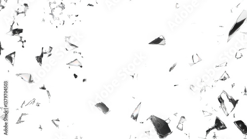 Shattered Glass Effect with Realistic Light Reflections, Ultra-Detailed, Transparent Background