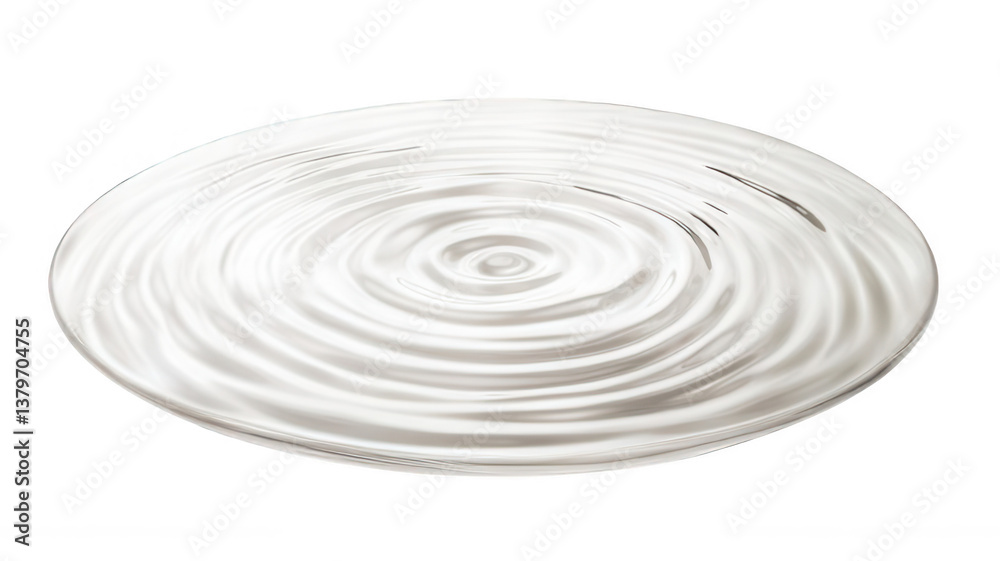 Soft Water Ripple with Smooth Transparency, Captured in Slow Motion, White Background Soft Water Ripple with Smooth Transparency, Captured in Slow Motion, White Background