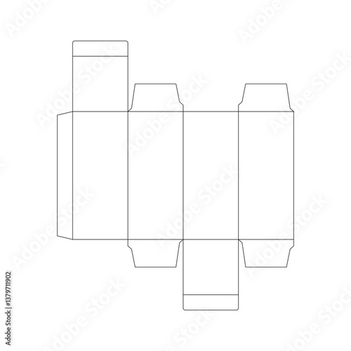 Printable Box Template Outline – Packaging Die Cut Layout Design,template,dieline,layout,carton,papercraft