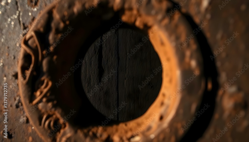 rusted metal surface with a hole in the center rusted metal surface with a hole in the center