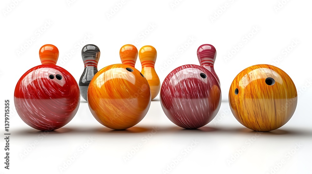 bowling pins and bowling ball