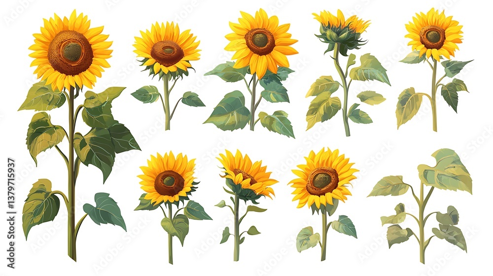 set of sunflowers