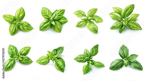 basil isolated on white background