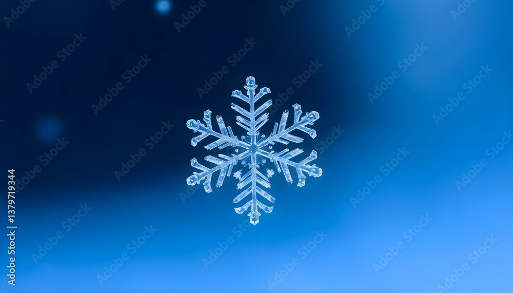 close up of a snowflake on a blue background close up of a snowflake on a blue background