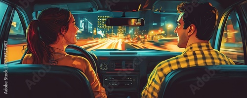 Obraz na płótnie driving in the night w salonie