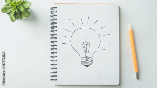 Idea sketch in notebook: An...