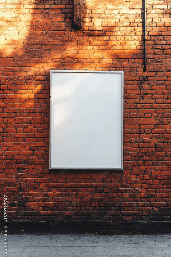 Billboard Banner signal mock up display on red brick wall
