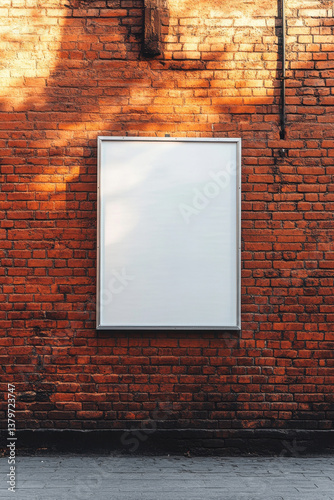 Obraz na płótnie Billboard Banner signal mock up display on red brick wall w salonie