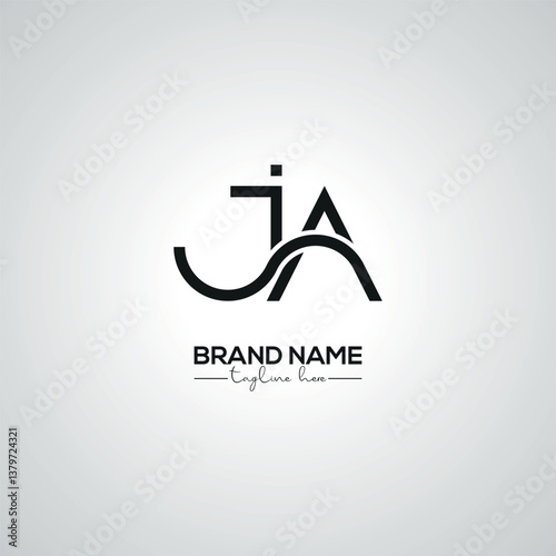 Minimal JA AJ Lettermark Logo Design for Corporate Branding.