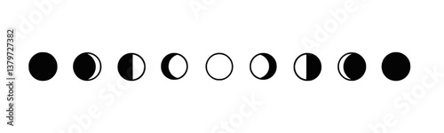 Moon phases black celestial lunar 