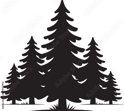 Pine and fir silhouettes collection