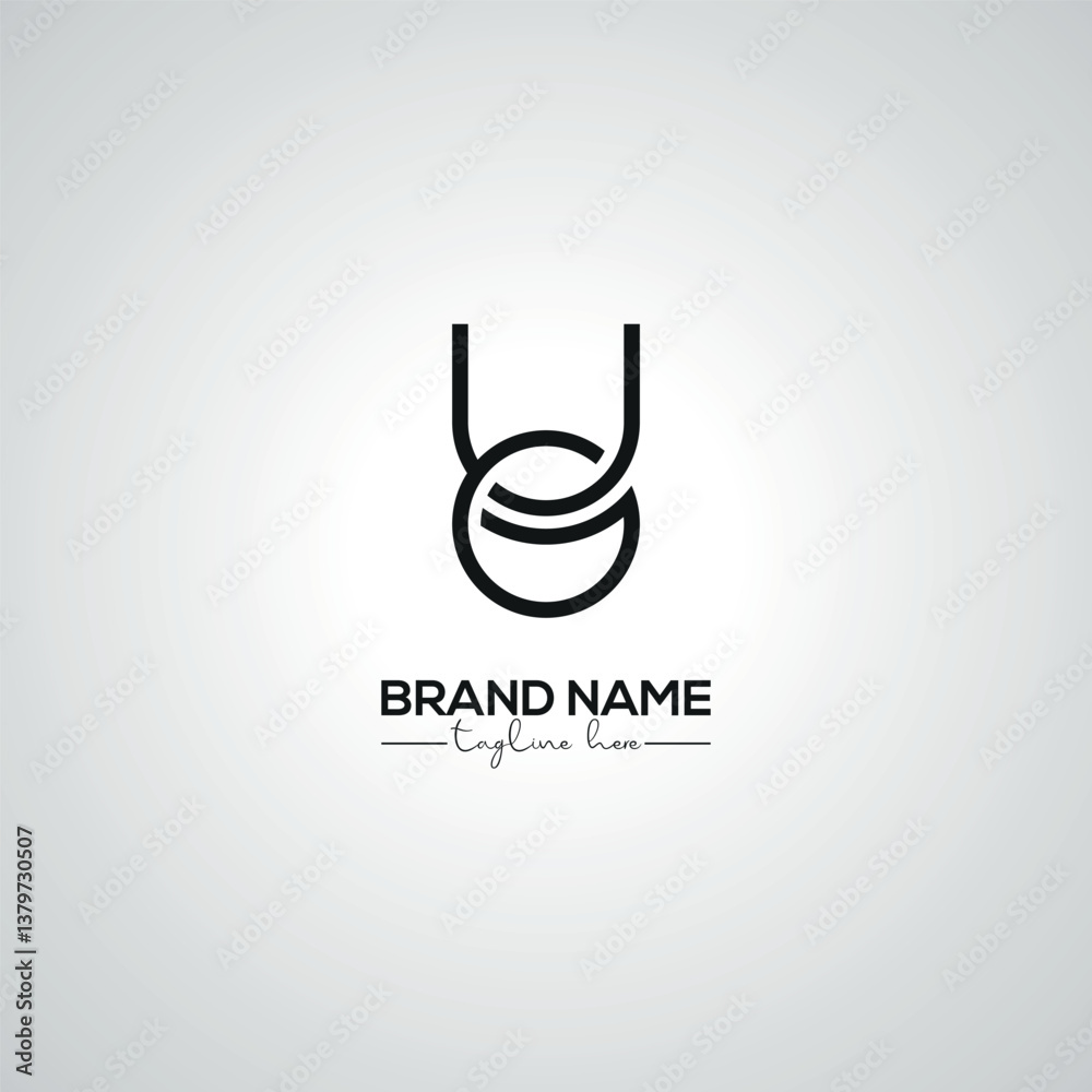 Minimal UG GU Lettermark Logo Design for Corporate Template.