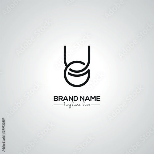 Obraz na płótnie Minimal UG GU Lettermark Logo Design for Corporate Template. w salonie