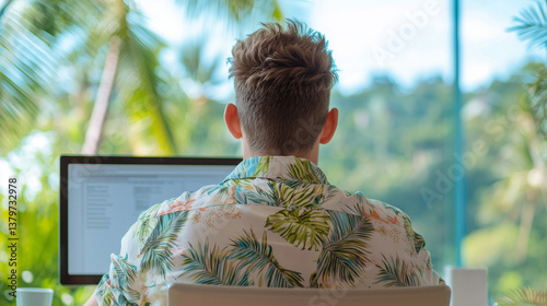 Remote Oasis: A man in a tr...