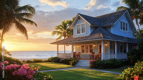 tropical beach house