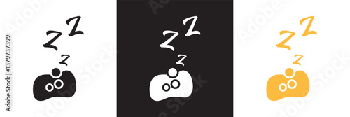 Zzz sleep snore icons .   Design for websites, mobile interfaces, presentations, and visual branding. Vector illustration. isolated on white and black background. EPS 10 